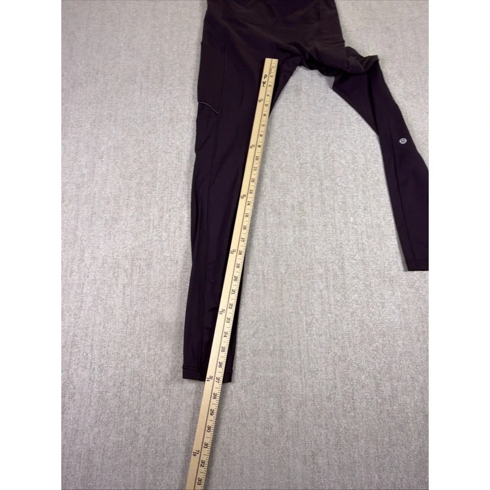Lululemon Women's Leggings Size 4 Burgandy with Pockets High Rise Ankle - Picture 8 of 16